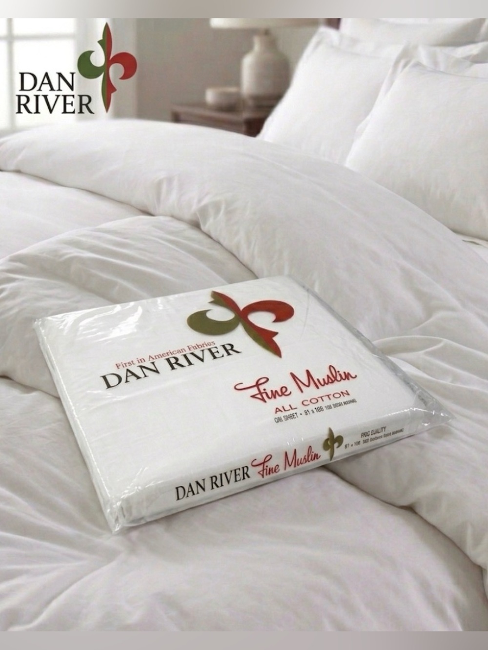 Vintage Dan River Full White Fine Muslin All Cotton Flat Sheet 81x108